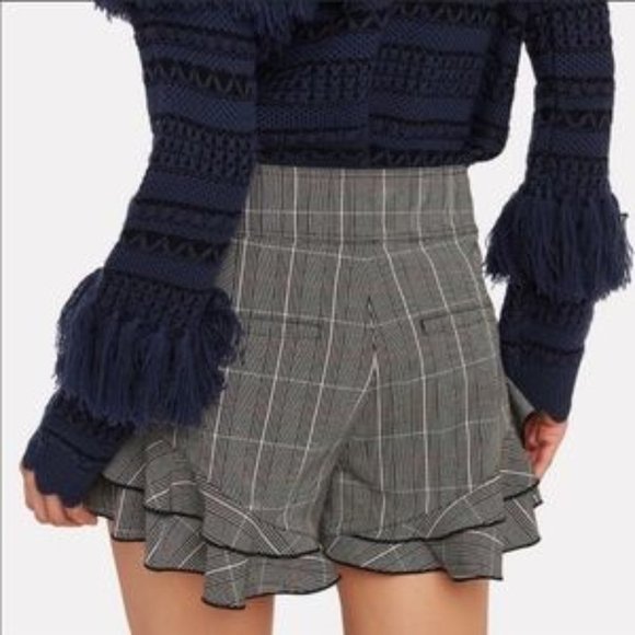 Derek Lam 10 Crosby Plaid Ruffled Short - Picture 3 of 7